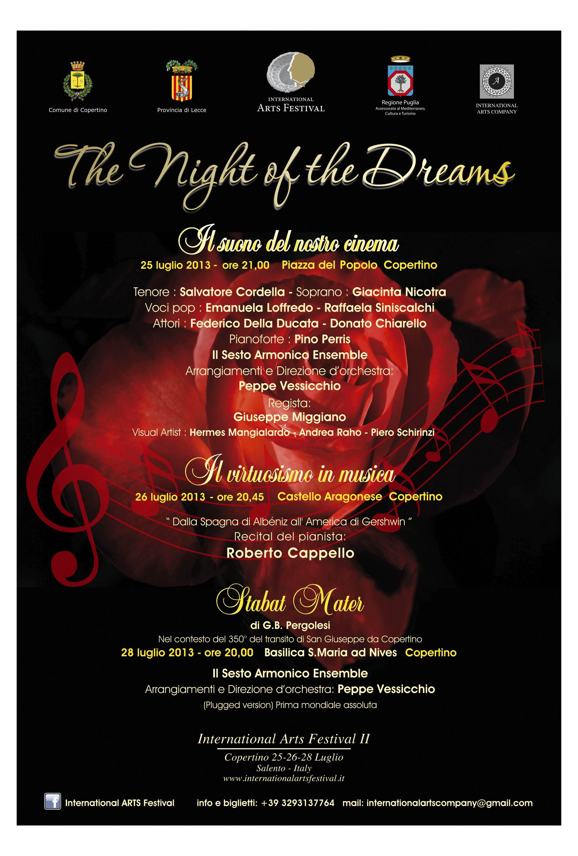 locandina The night of the dreams - International Arts Festival